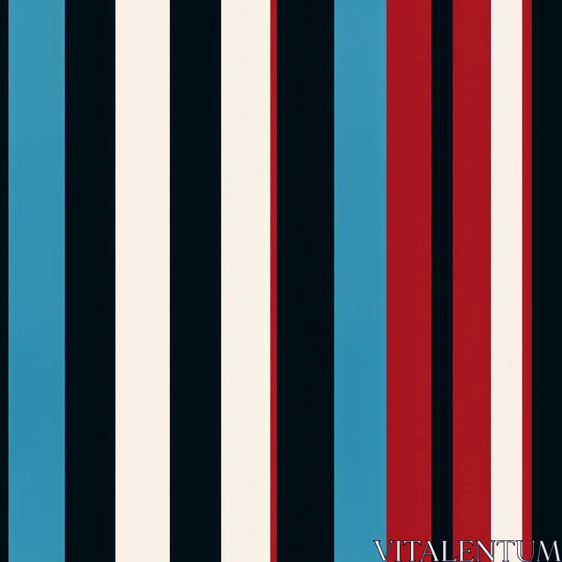 Blue White Red Black Vertical Stripes Pattern AI Image