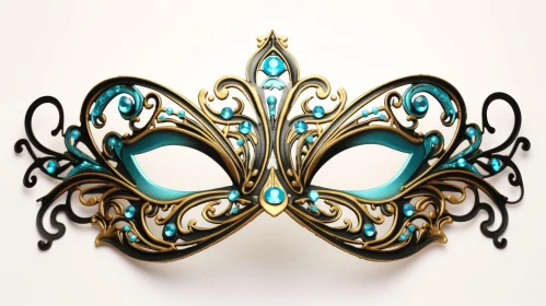 Exquisite Venetian Carnival Mask - Intricate Metal Design