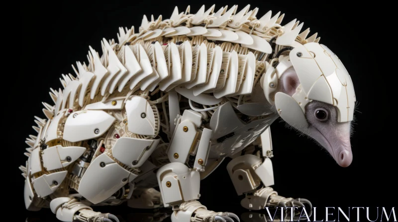 Robotic Armadillo Sculpture: A Fusion of Art and Technology AI Image
