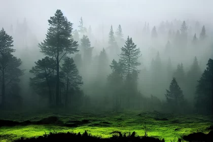 Captivating Foggy Forest: A Mesmerizing Norwegian Nature Scene
