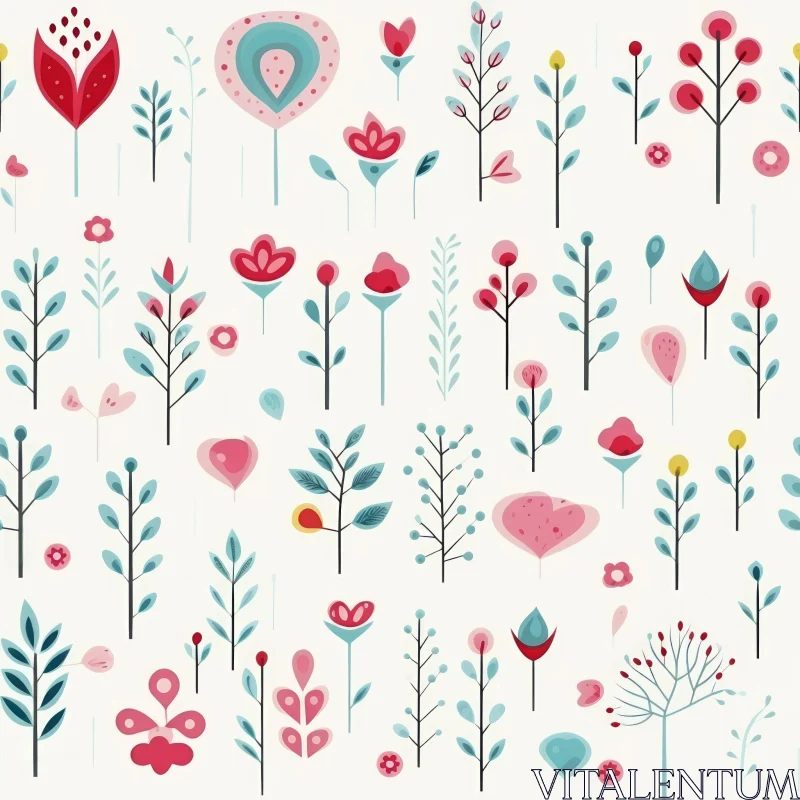 Colorful Floral Vector Pattern AI Image