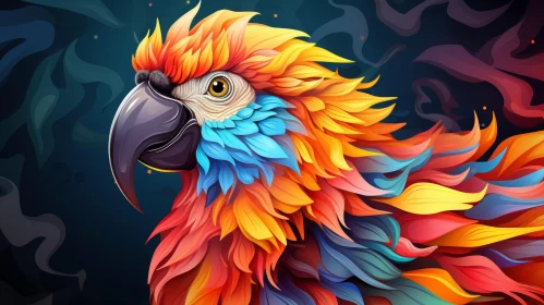 Colorful Parrot Digital Painting