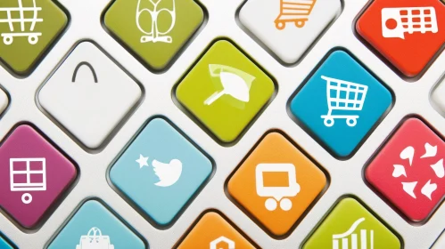 Colorful Shopping and E-commerce Keyboard | Perfect for Websites