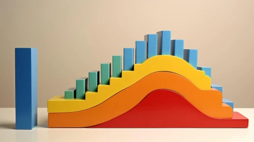 Colorful Wooden Blocks Wave Pattern Composition