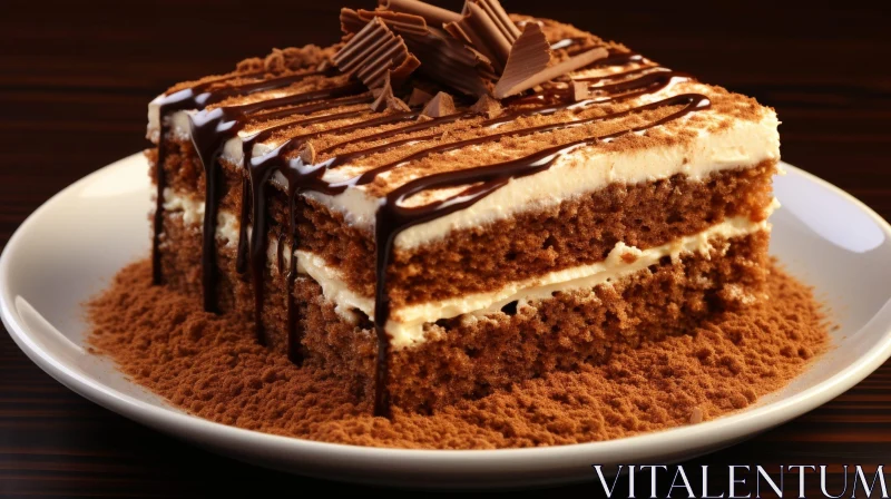 AI ART Delicious Chocolate Cake on White Plate