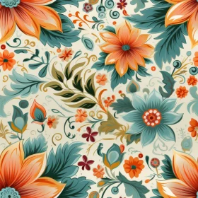 Elegant Floral Pattern on Beige Background