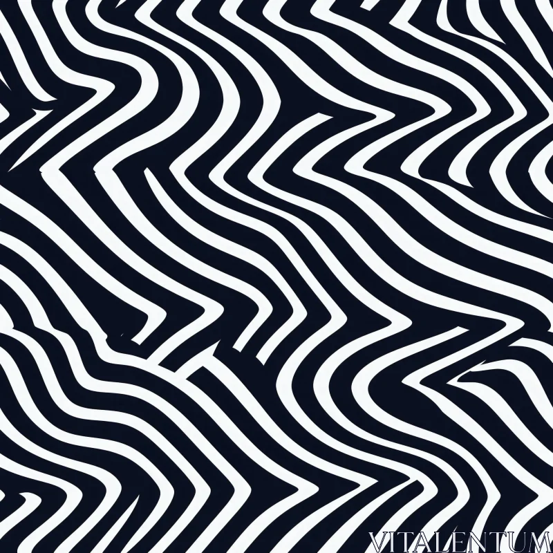 Zebra Skin Stripes Seamless Pattern - Vector Illustration AI Image