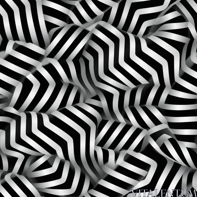 AI ART Black and White Striped Pattern - Modern Design Element