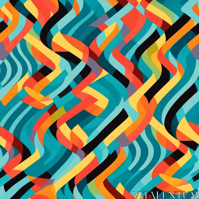 Colorful Abstract Wavy Seamless Pattern Background AI Image