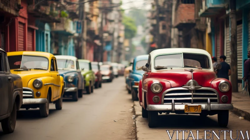 Exploring Havana: Colorful Street Scene AI Image