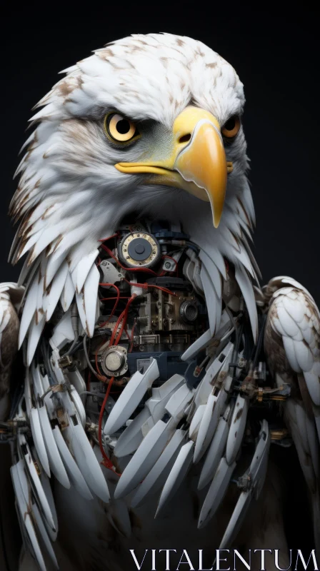 Mechanized Bald Eagle: A Surreal Fusion of Robotics and Wildlife AI Image