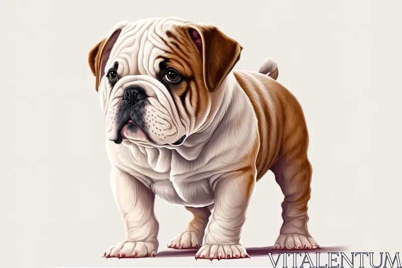 Optical Illusion English Bulldog Painting: Charming Character Illustrations AI Image