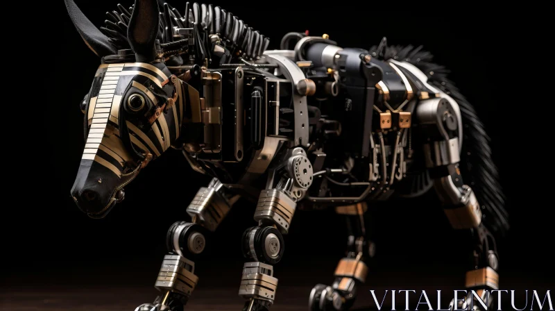 Robotic Zebra: A Fusion of Industrial Materials and Artistry AI Image