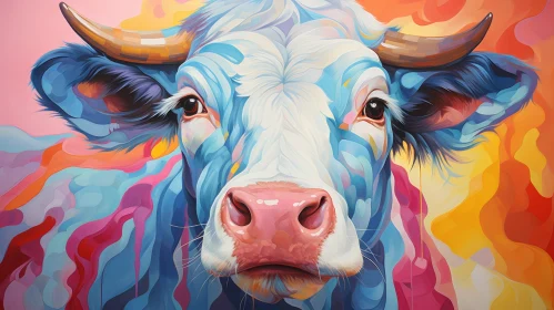 Serene Cow Digital Painting