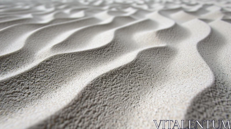 Close-up of Light Brown Sand Surface with Waves AI Image