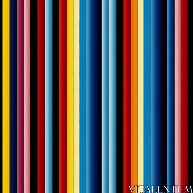 Colorful Vertical Stripes Pattern on Black Background AI Image