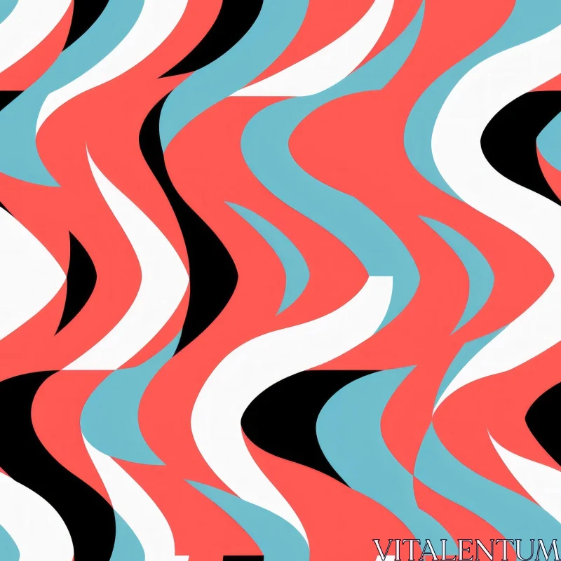 AI ART Colorful Waves and Stripes Abstract Pattern