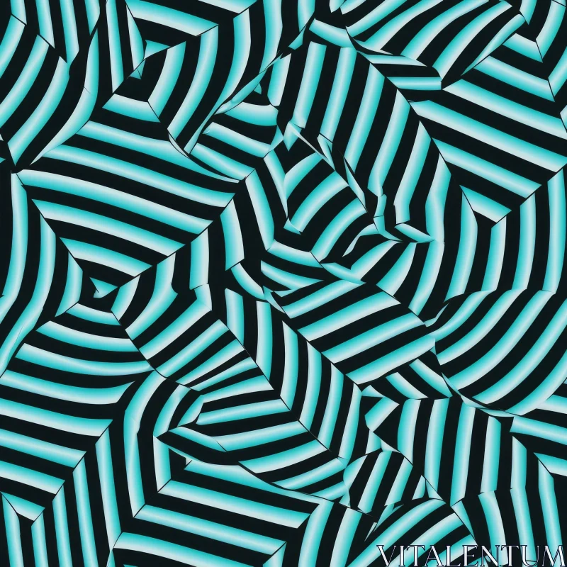 AI ART Blue and Black Stripes Pattern - Modern Organic Design