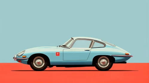 Classic E-type Jaguar Car Illustration