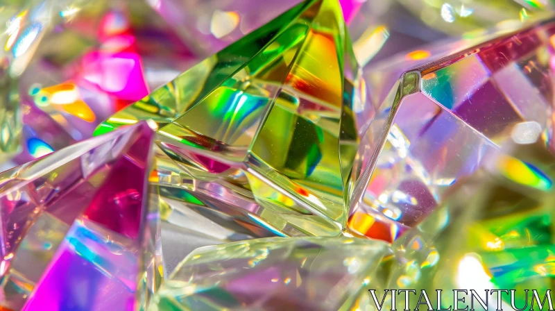 Colorful Abstract Glass Shards Reflecting Light AI Image