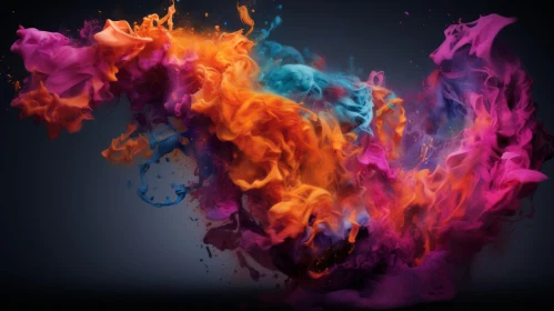 Colorful Abstract Painting Explosion - Artistic Elegance