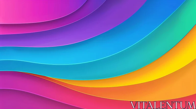 Colorful Abstract Striped Wave Background AI Image