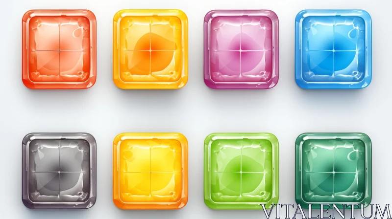 Colorful Square Icons Collection AI Image