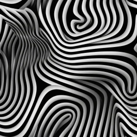 Monochrome Zebra Pattern: 3D Rendering