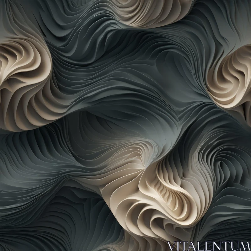 Gray Organic Abstract Wave Texture AI Image