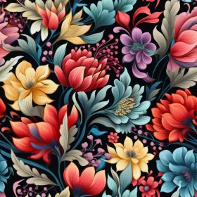 Intricate Floral Pattern on Dark Background