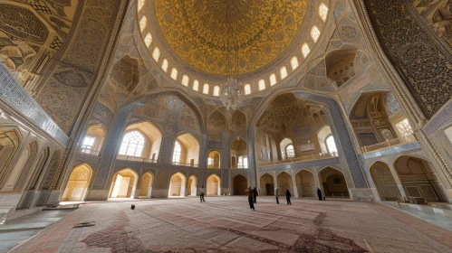 Intricate Tile Work and Grand Domes: Exploring the Interior of a Mosque