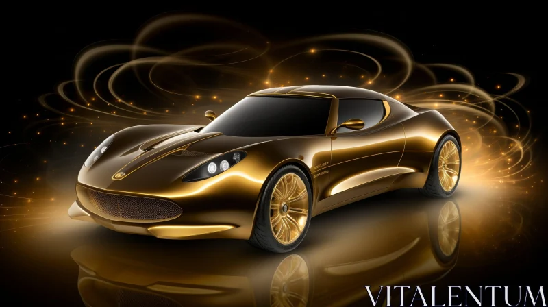 Gold Sports Car - Stylish and Sleek AI Image