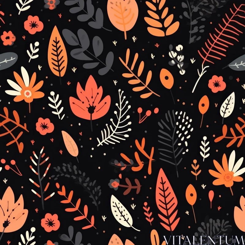 Hand-Drawn Floral Seamless Pattern AI Image