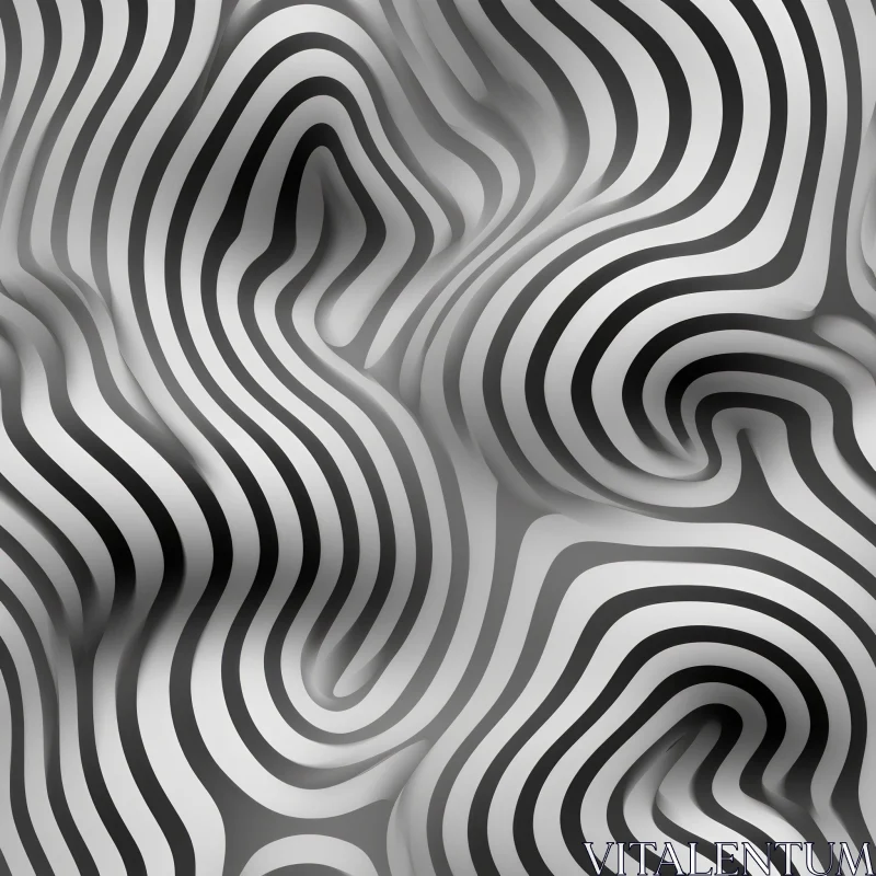 AI ART Hypnotic Black and White Stripes | Optical Illusion 3D Rendering