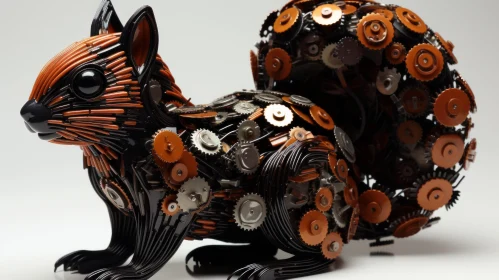 Abstract Cats: A Metallic Symphony in Gears