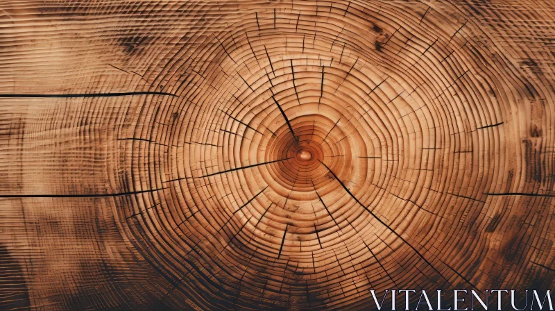 Detailed Tree Rings Close-Up - Rich Warm Wood Texture AI Image