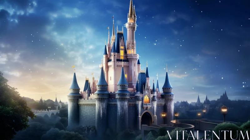 AI ART Enchanting Fairytale Castle Digital Painting