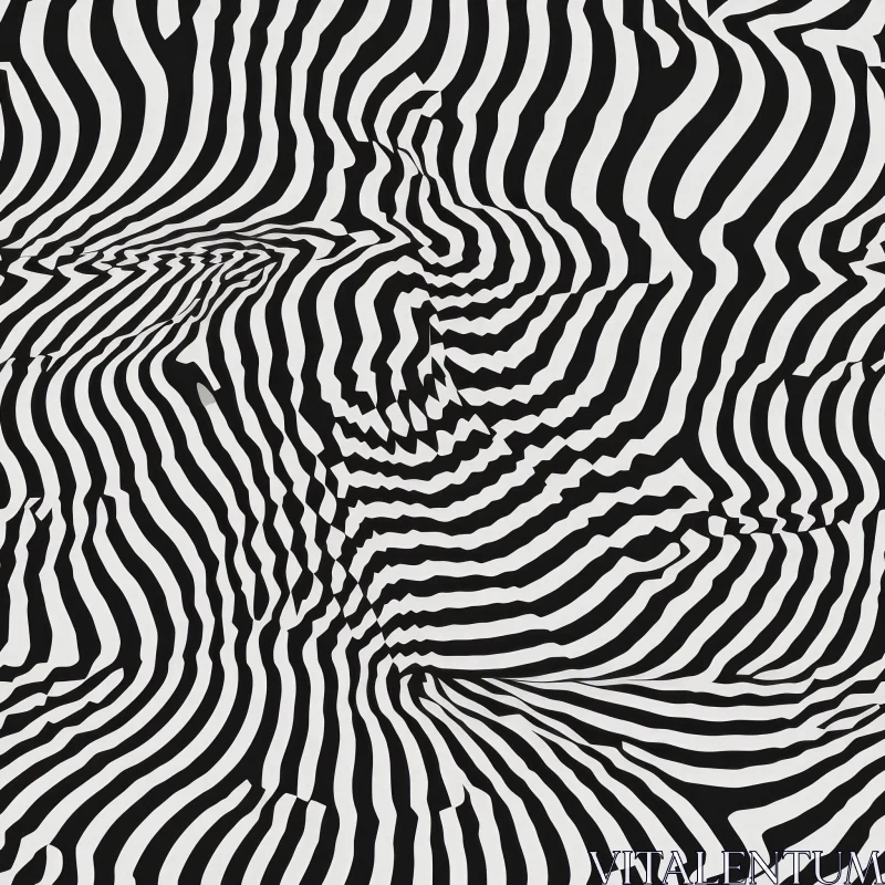 Monochrome Vector Stripes - Zebra Skin Seamless Pattern AI Image