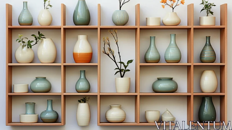 Unique Ceramic Vases Display - Artistic Home Decor AI Image