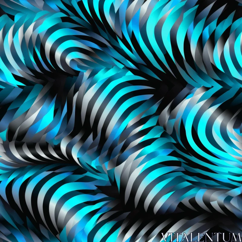 Abstract Wavy Pattern in Blue, Black, and Gray AI Image