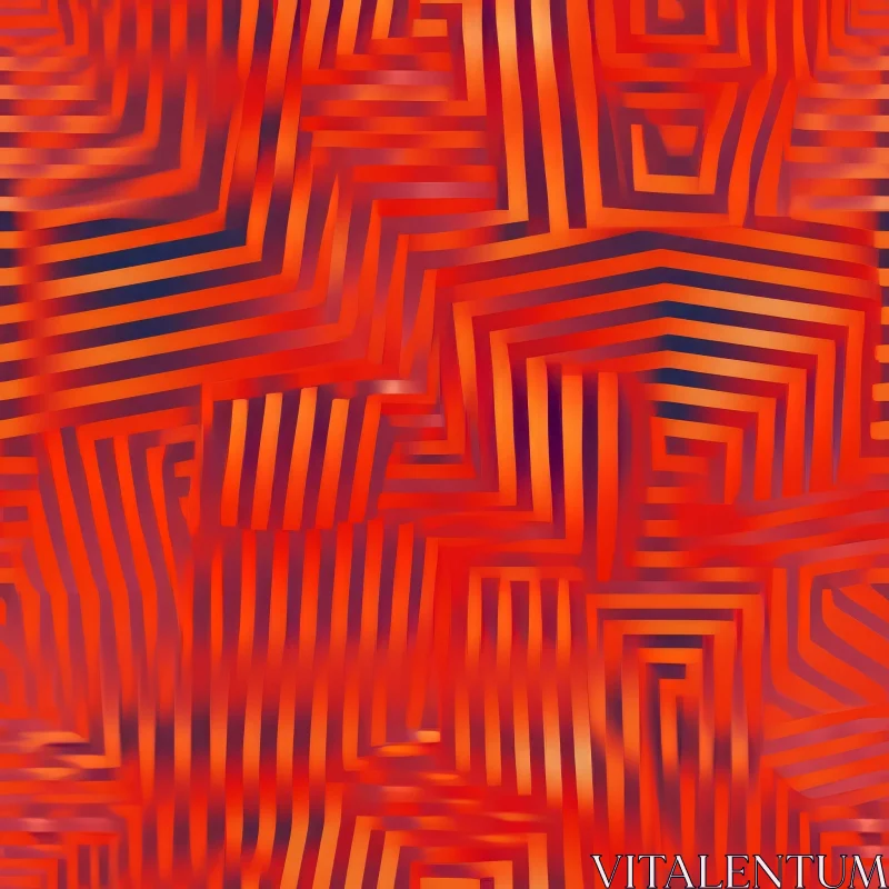 AI ART Intriguing Geometric Pattern - Orange and Red Design
