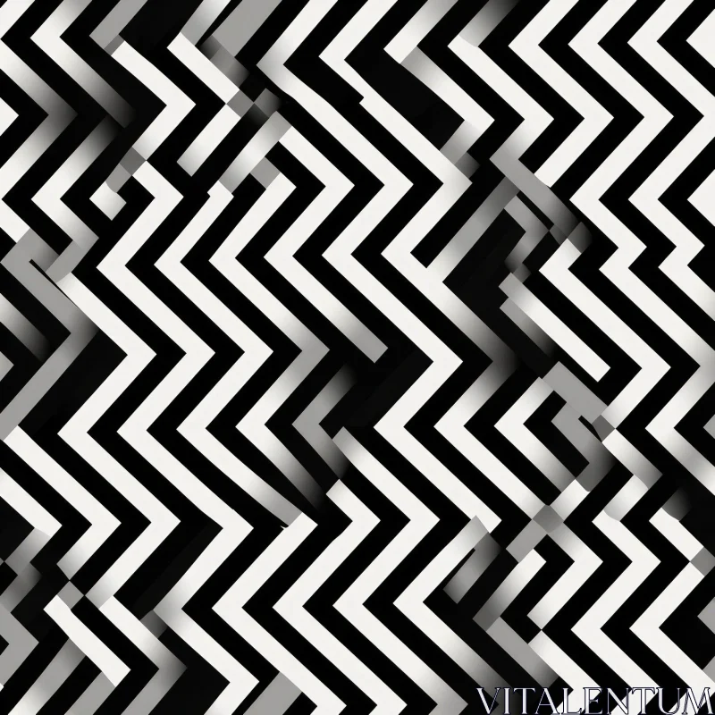 AI ART Black and White Geometric Chevrons Pattern