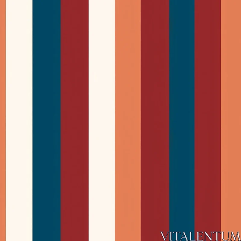AI ART Blue, Red, Orange Vertical Stripes Pattern