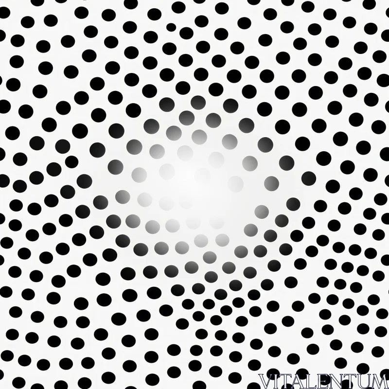 AI ART Monochrome Halftone Circular Pattern Background