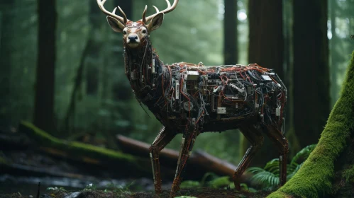 Neo-plasticist Robot Deer - A Fusion of Nature and Innovation