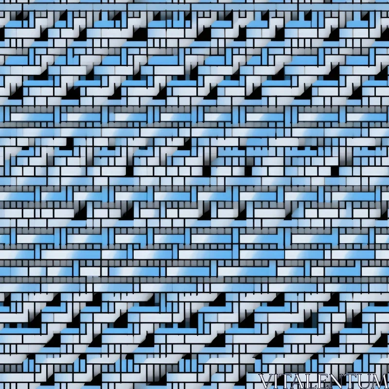 AI ART Blue and White Geometric Pattern - Background Texture Design