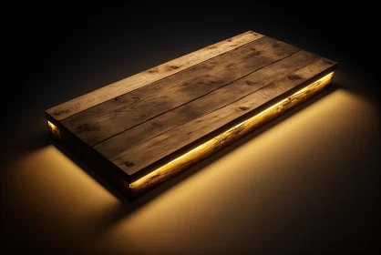 Captivating Illuminated Wooden Table with Bright Yellow Light