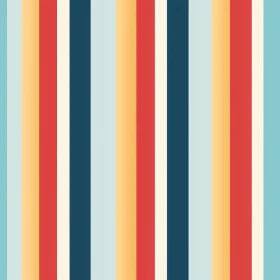 Retro Vertical Stripes Pattern in Blue, Green, Red, Yellow, Orange
