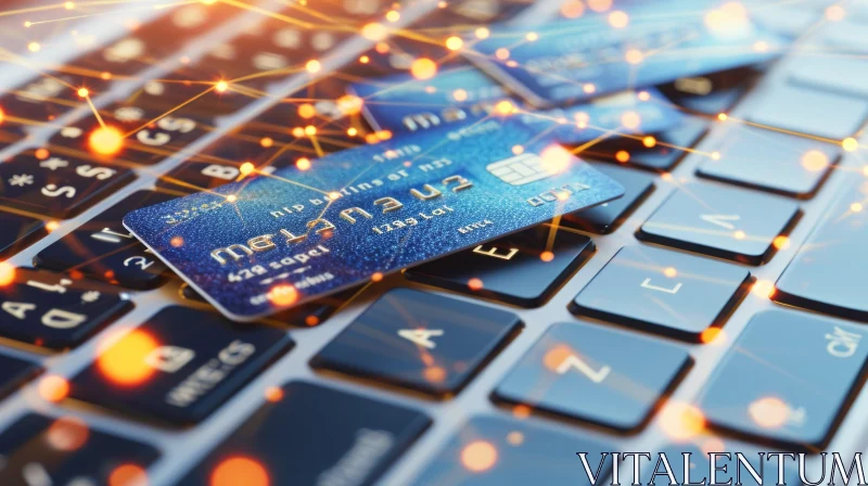 Close-up of Laptop with Credit Card - Concept of Online Shopping AI Image