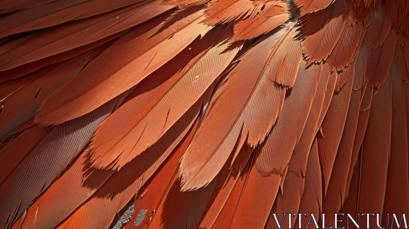 Close-Up of Neatly Arranged Brown Feathers | Soft and Fluffy Texture AI Image